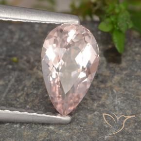 1.01 ct Pink Morganite Stone, Natural Morganite in Pear Facet Shape for Sale
