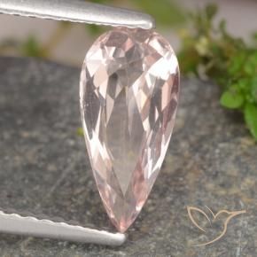1.04 ct Pink Morganite Stone, Natural Morganite in Pear Facet Shape for Sale