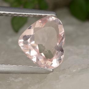 1.25 ct Pink Morganite Stone, Natural Morganite in Heart Facet Shape for Sale