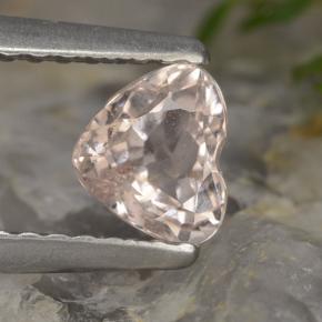 0.55 ct Pink Morganite Stone, Natural Morganite in Heart Facet Shape for Sale