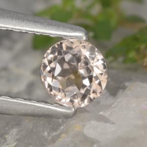 0.32 ct Pink Morganite Gemstone, Morganite Gem in Round Facet Shape for Sale.