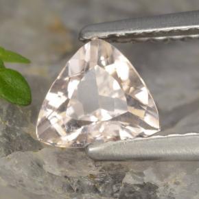 0.56 ct Pink Morganite Stone, Natural Morganite in Trillion Facet Shape for Sale
