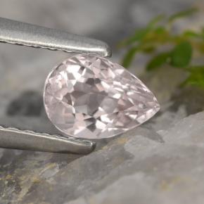 0.51 ct Pink Morganite Gemstone, Morganite Gem in Pear Facet Shape for Sale.