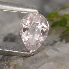 0.51 ct Pink Morganite Stone, Natural Morganite in Pear Facet Shape for Sale