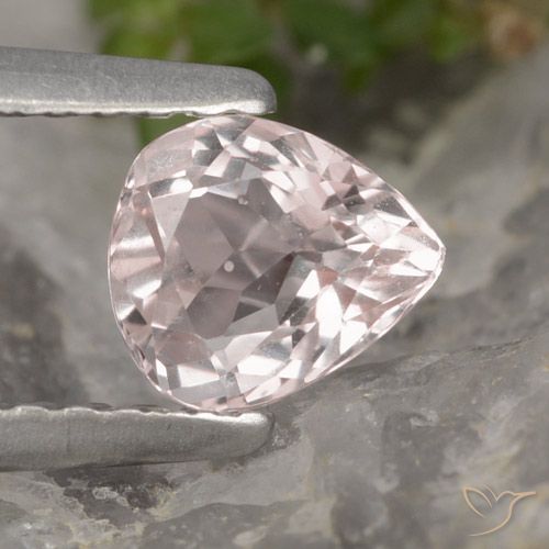 0.55 ct Pink Morganite Gemstone, Morganite Gem in Pear Facet Shape for Sale.