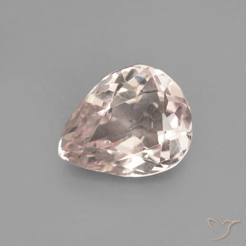Medium Pink Morganite Gem - 0.6ct Pear Facet (ID: 478778)