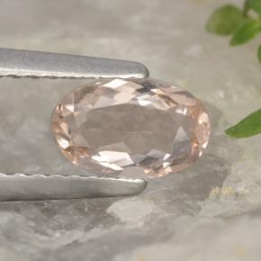 0.54 ct Pink Morganite Gemstone, Morganite Gem in Oval Facet Shape for Sale.