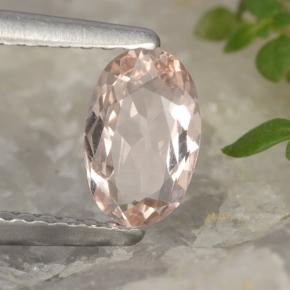 0.54 ct Pink Morganite Stone, Natural Morganite in Oval Facet Shape for Sale