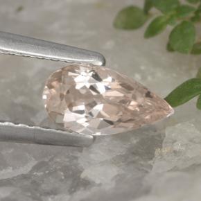 Medium-Light Pink Morganite Gem - 0.6ct Pear Facet (ID: 478783)