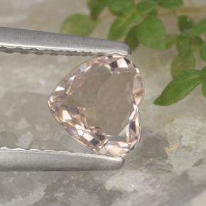 0.55 ct Pink Morganite Stone, Natural Morganite in Heart Facet Shape for Sale
