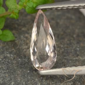 0.56 ct Pink Morganite Stone, Natural Morganite in Pear Facet Shape for Sale