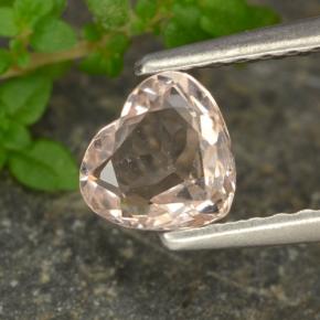 Salmon Pink Morganite Gem - 0.5ct Heart Facet (ID: 478816)