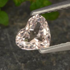 0.43 ct Pink Morganite Gemstone, Morganite Gem in Heart Facet Shape for Sale.