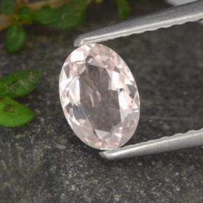 0.53 ct Pink Morganite Gemstone, Morganite Gem in Oval Facet Shape for Sale.
