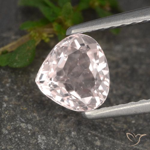0.67ct Natural Flamingo Pink Morganite, Pear Shape, VS