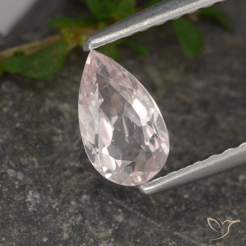 0.47ct Natural Flamingo Pink Morganite, Pear Shape, VS