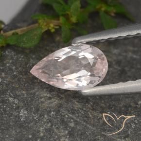 0.47 ct Pink Morganite Stone, Natural Morganite in Pear Facet Shape for Sale