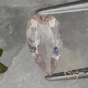 0.64 ct Pink Morganite Stone, Natural Morganite in Pear Facet Shape for Sale