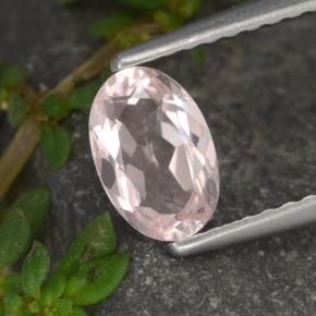 0.57 ct Pink Morganite Gemstone, Morganite Gem in Oval Facet Shape for Sale.