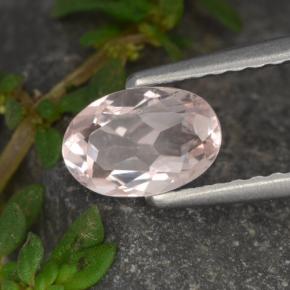 0.57 ct Pink Morganite Stone, Natural Morganite in Oval Facet Shape for Sale