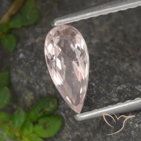 0.48 ct Pink Morganite Stone, Natural Morganite in Pear Facet Shape for Sale