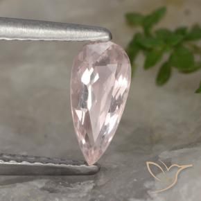 0.59 ct Pink Morganite Stone, Natural Morganite in Pear Facet Shape for Sale