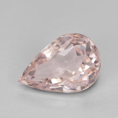 Flamingo Pink Morganite Gem - 0.7ct Pear Facet (ID: 478848)