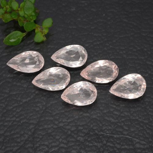 Light Rose Pink Morganite Gem - 0.4ct Pear Facet (ID: 478868)