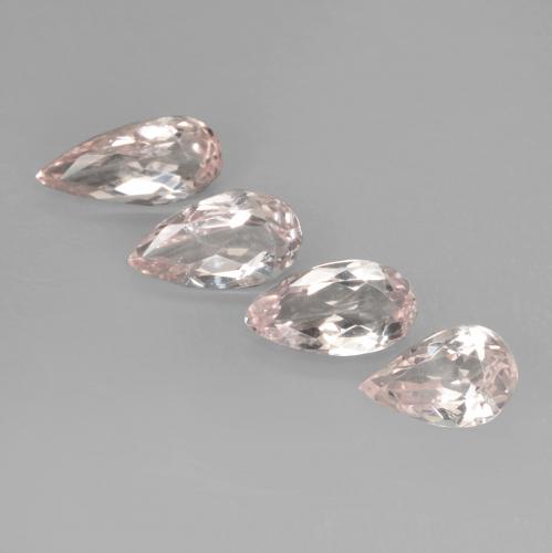 Coral Pink Tone Morganite Gem - 0.5ct Pear Facet (ID: 478870)