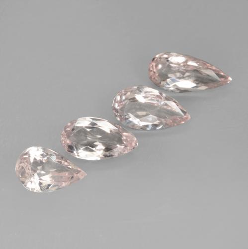 2.03 ctw Pink Morganite Stones, Natural Morganite in Pear Facet Shape for Sale