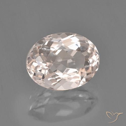 2.43 ct Pink Morganite Stone, Natural Morganite in Oval Facet Shape for Sale