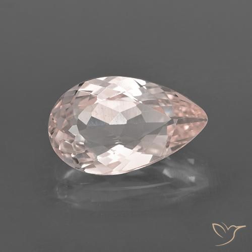 2.09ct Natural Light Pink Morganite, Pear Shape, VS