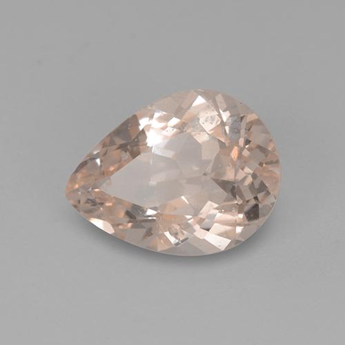 2.59 ct Pink Morganite Gemstone, Morganite Gem in Pear Facet Shape for Sale.