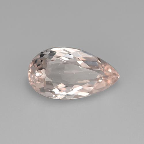 2.52 ct Pink Morganite Stone, Natural Morganite in Pear Facet Shape for Sale