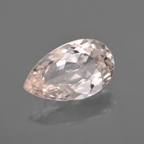 Very Light Pink Morganite Gem - 2.5ct Pear Facet (ID: 505922)