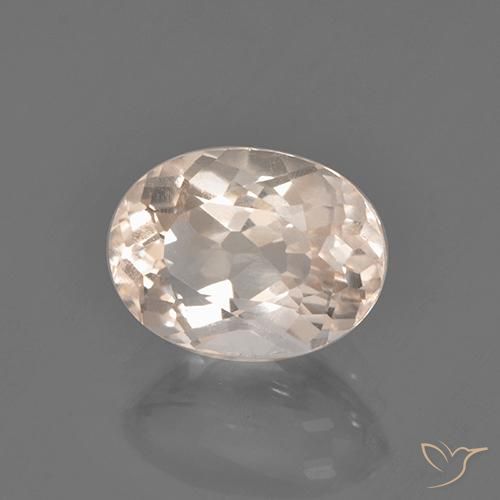 2.54 ct Pink Morganite Stone, Natural Morganite in Oval Facet Shape for Sale