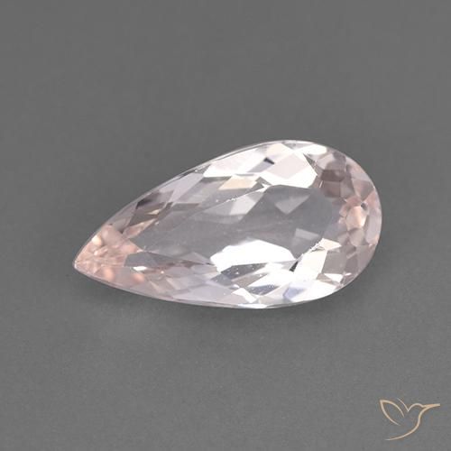 1.30ct Natural Light Pink Morganite, Pear Shape, VVS-VS