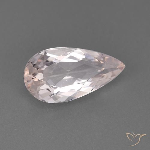 1.30 ct Pink Morganite Stone, Natural Morganite in Pear Facet Shape for Sale