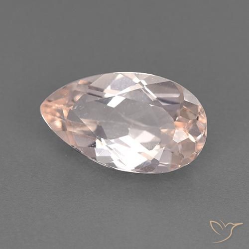 1.30 ct Pink Morganite Stone, Natural Morganite in Pear Facet Shape for Sale