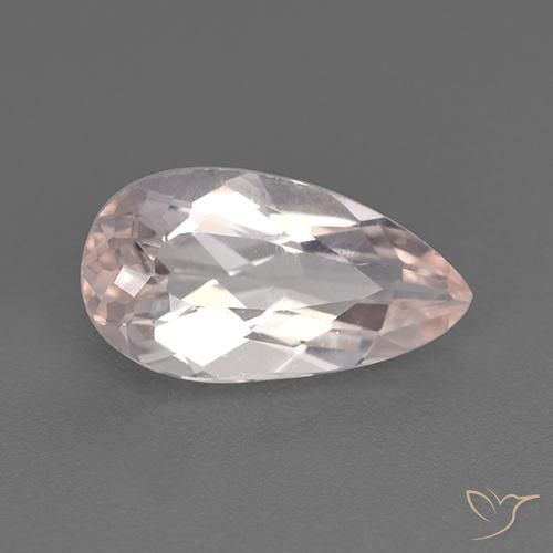1.77 ct Pink Morganite Stone, Natural Morganite in Pear Facet Shape for Sale