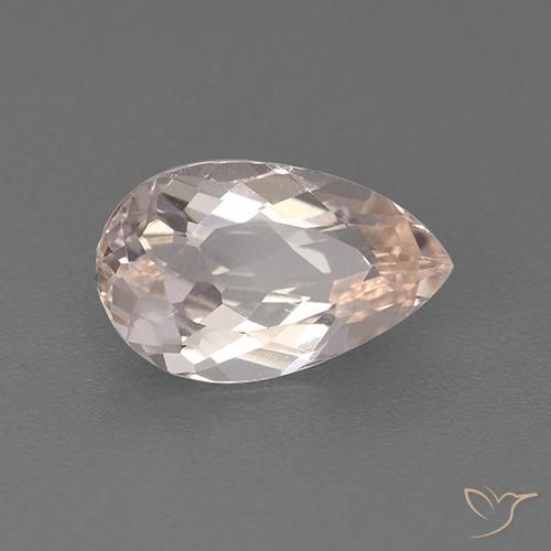 1.60 ct Pink Morganite Stone, Natural Morganite in Pear Facet Shape for Sale