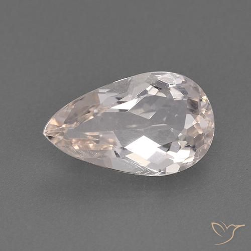 1.68ct Natural Salmon Pink Morganite, Pear Shape, VVS-VS