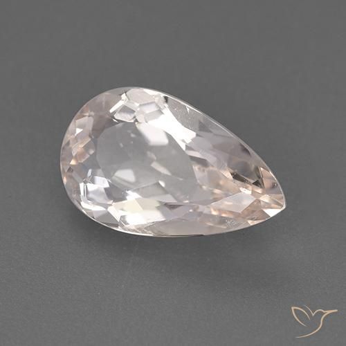 1.68 ct Pink Morganite Stone, Natural Morganite in Pear Facet Shape for Sale