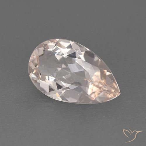 1.20 ct Pink Morganite Stone, Natural Morganite in Pear Facet Shape for Sale