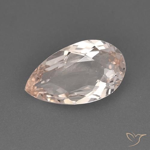 1.39ct Natural Medium-Light Pink Morganite, Pear Shape, VVS-VS