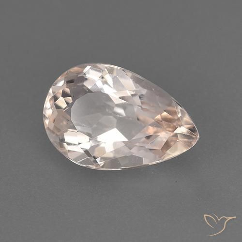 1.51 ct Pink Morganite Stone, Natural Morganite in Pear Facet Shape for Sale