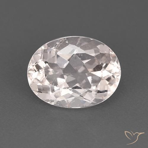 1.79 ct White Morganite Gemstone, Morganite Gem in Oval Facet Shape for Sale.