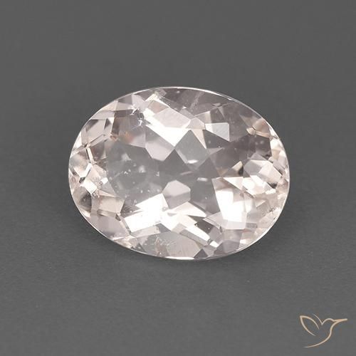 1.79 ct White Morganite Stone, Natural Morganite in Oval Facet Shape for Sale