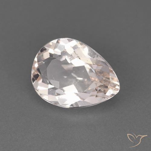 1.36 ct Pink Morganite Stone, Natural Morganite in Pear Facet Shape for Sale