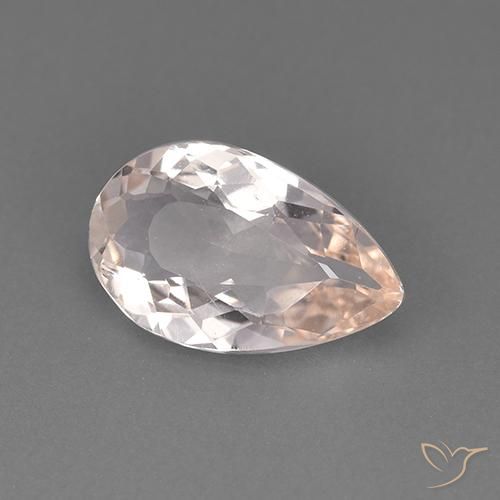 1.67 ct Pink Morganite Stone, Natural Morganite in Pear Facet Shape for Sale